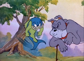 Screenshots from the 1947 MGM cartoon Cat Fishin