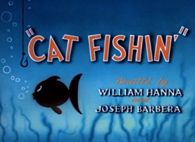 Screenshots from the 1947 MGM cartoon Cat Fishin