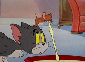 Screenshots from the 1947 MGM cartoon Dr. Jekyll and Mr. Mouse