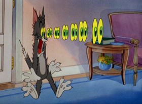Screenshots from the 1947 MGM cartoon Dr. Jekyll and Mr. Mouse