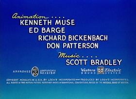 Screenshots from the 1947 MGM cartoon A Mouse in the House