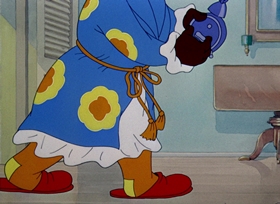 Screenshots from the 1947 MGM cartoon A Mouse in the House