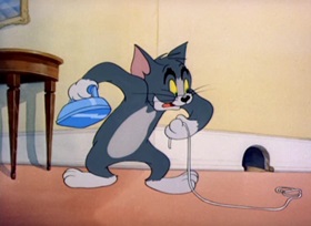 Screenshots from the 1947 MGM cartoon The Invisible Mouse