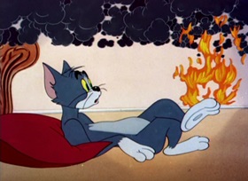 Screenshots from the 1947 MGM cartoon The Invisible Mouse