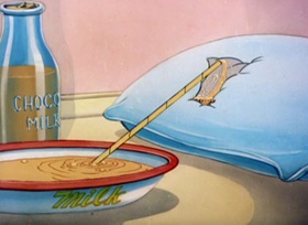 Screenshots from the 1947 MGM cartoon The Invisible Mouse