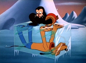 Screenshots from the 1947 Disney cartoon Rescue Dog