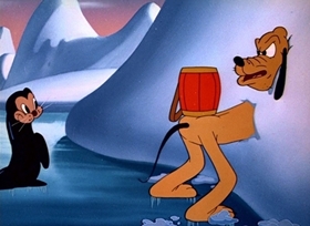 Screenshots from the 1947 Disney cartoon Rescue Dog