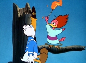 Screenshots from the 1947 Disney cartoon Clown of the Jungle