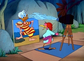Screenshots from the 1947 Disney cartoon Clown of the Jungle