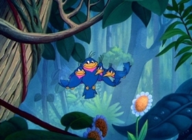 Screenshots from the 1947 Disney cartoon Clown of the Jungle