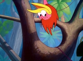 Screenshots from the 1947 Disney cartoon Clown of the Jungle