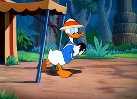 Screenshots from the 1947 Disney cartoon Clown of the Jungle