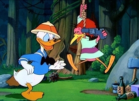 Screenshots from the 1947 Disney cartoon Clown of the Jungle