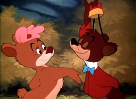 Screenshots from the 1947 Disney cartoon Bongo