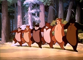 Screenshots from the 1947 Disney cartoon Bongo