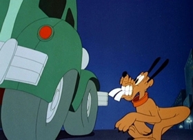 Screenshots from the 1947 Disney cartoon Mickey