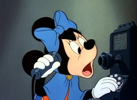 Screenshots from the 1947 Disney cartoon Mickey