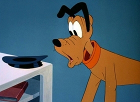 Screenshots from the 1947 Disney cartoon Mickey