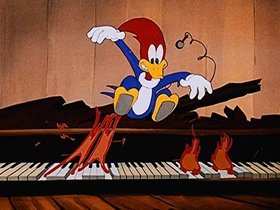 Screenshots from the 1947 Walter Lantz cartoon Musical Moments from Chopin