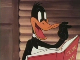 Screenshots from the 1947 Warner Bros. cartoon Along Came Daffy