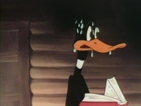 Screenshots from the 1947 Warner Bros. cartoon Along Came Daffy