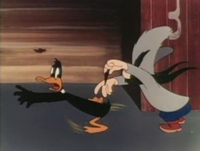 Screenshots from the 1947 Warner Bros. cartoon Along Came Daffy