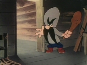 Screenshots from the 1947 Warner Bros. cartoon Along Came Daffy