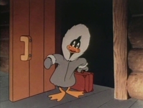 Screenshots from the 1947 Warner Bros. cartoon Along Came Daffy