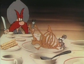 Screenshots from the 1947 Warner Bros. cartoon Along Came Daffy