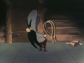 Screenshots from the 1947 Warner Bros. cartoon Along Came Daffy