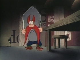 Screenshots from the 1947 Warner Bros. cartoon Along Came Daffy