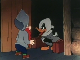 Screenshots from the 1947 Warner Bros. cartoon Along Came Daffy