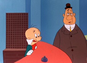 Screenshots from the 1947 Warner Bros. cartoon A Pest in the House