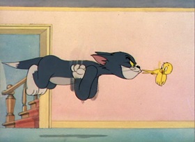 Screenshots from the 1948 MGM cartoon Kitty Foiled