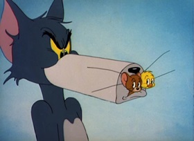 Screenshots from the 1948 MGM cartoon Kitty Foiled