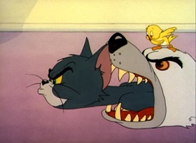 Screenshots from the 1948 MGM cartoon Kitty Foiled