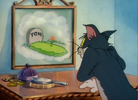 Screenshots from the 1948 MGM cartoon Kitty Foiled