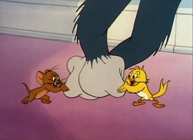 Screenshots from the 1948 MGM cartoon Kitty Foiled