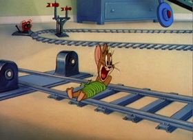 Screenshots from the 1948 MGM cartoon Kitty Foiled