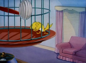 Screenshots from the 1948 MGM cartoon Kitty Foiled