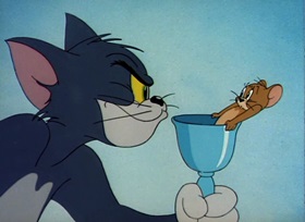 Screenshots from the 1948 MGM cartoon Kitty Foiled