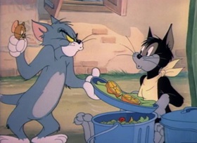 Screenshots from the 1948 MGM cartoon The Truce Hurts