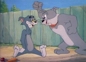 Screenshots from the 1948 MGM cartoon The Truce Hurts
