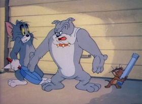 Screenshots from the 1948 MGM cartoon The Truce Hurts