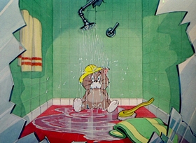 Screenshots from the 1948 MGM cartoon Professor Tom