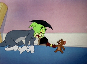 Screenshots from the 1948 MGM cartoon Professor Tom