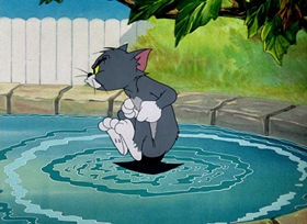 Screenshots from the 1948 MGM cartoon Professor Tom