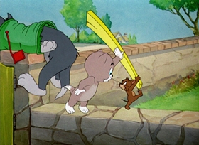 Screenshots from the 1948 MGM cartoon Professor Tom