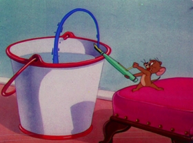 Screenshots from the 1948 MGM cartoon Mouse Cleaning