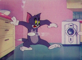 Screenshots from the 1948 MGM cartoon Mouse Cleaning